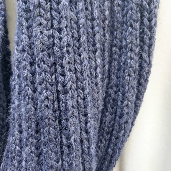 Scarf Infinity Hand Crafted  Blue Alpaca Bamboo Cowl Balaclava - Picture 7 of 16